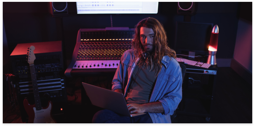 Artist working in studio